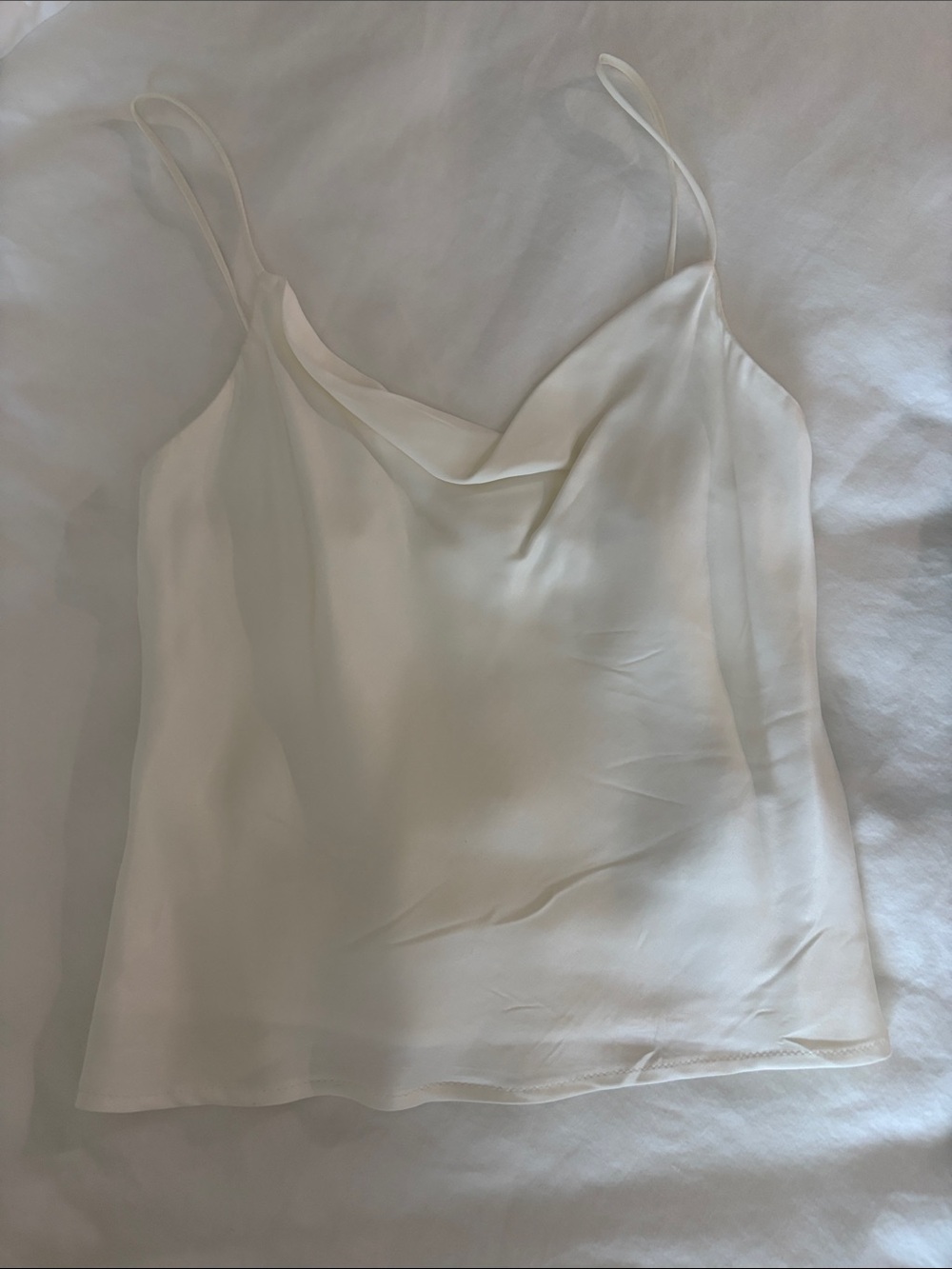 Zara Cream Satin Cowl-Neck Camisole